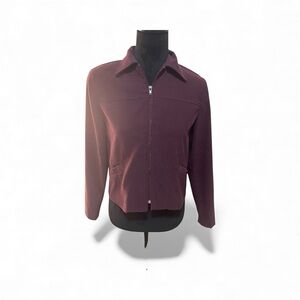 Vintage Burgundy Zip-Up Jacket